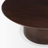 14" Dark Brown Solid Wood Hand Finished Round Riser Tray
