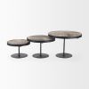 Black And Light Brown Iron And Solid Wood Round Risers - Set of Three