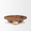 Brown Reclaimed Wood Hand Finished Round Riser Tray - 12"
