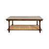 Chestnut Solid Wood and Rattan Coffee Table