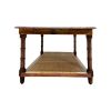 Chestnut Solid Wood and Rattan Coffee Table