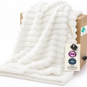 White Throw Blanket For Couch Cozy Fleece Blanket For Sofa Bed, Living Room Home Bedroom Decor Dorm