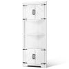 68" Tall Corner Storage Cabinet, 6 Tiers Farmhouse Storage Cabinet with 4 Wooden Doors & Adjustable Shelves