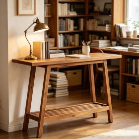 Farmhouse Style Console Table with Adjustable Anti for Living Room