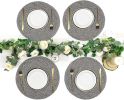 Set of 6 Round Braided Placemats 15" (Gray)