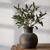 Ceramic Rustic Farmhouse Vase | 6 Inch Pottery Decorative Flower | | Terracotta Vase for Home Table, Living Room, Bathroom Decoration, Shelf , Mantel