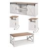 4 Pieces Farmhouse Coffee Table Sets, 40 in Coffee Table with 2 End Tables and 66 in TV Stand