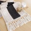 Boho Table Runner for Christmas Home Decor with Tassels 72 Inches Long Farmhouse Rustic Black Halloween Table Runner Macrame Burlap Table Decoration f