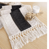 Boho Table Runner for Christmas Home Decor with Tassels 72 Inches Long Farmhouse Rustic Black Halloween Table Runner Macrame Burlap Table Decoration f