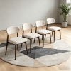 Set of 4 Modern Solid Wood Dining Chairs, Light Gray