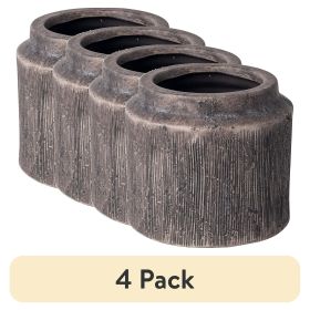 Round Black Ceramic Planter (4 pack) 6" x 6" x 5.4"