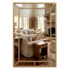 36"x24" Gold Beaded Metal Frame Decorative Wall Mirror