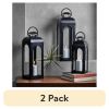 (2 pack) Black Metal Lantern Candle Holder, 18", Medium