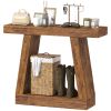 42" Farmhouse Console Table, 2-Tier Entryway Table with Storage for Hallway, Living Room, Behind Couch, Rustic Brown