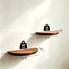 Solid Wood Half Round Floating Shelves Set of 2