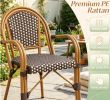 2 handmade woven PE French pub chairs indoor/outdoor