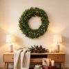 Norfolk Pine Artificial Lighted Christmas Wreath, 36 Inch