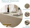 2 Pack Linen Textured Water Resistant Rectangle Tablecloth, 52x70 inch, Beige