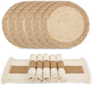 Set of 6 Handmade Boho Burlap Placemats