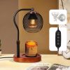 Dimmable, Height-Adjustable Black Candle Warmer Lamp with Timer