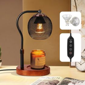 Dimmable, Height-Adjustable Black Candle Warmer Lamp with Timer