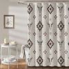 Western Aztec Linen Shower Curtain- Boho Farmhouse Fabric Shower Curtain Set, Ethnic Southwest Bull Skull Cow Shower Curtains for Bathroom