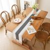 Boho Table Runner for Christmas Home Decor with Tassels 72 Inches Long Farmhouse Grey Rustic Table Runner Macrame Burlap Table Decoration for Living R