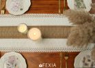 Boho Table Runner for Thanksgiving Fall Christmas Home Decor with Tassels 72 Inches Long Pottery barn Furniture Farmhouse Rustic Macrame Burlap Table