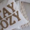 Stay Cozy Textured Neutral Throw Pillow Cover, 18x18 inch