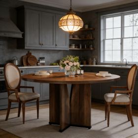 (old sku: S05790297) Round Dining Table, Farmhouse Kitchen Table for 4 People