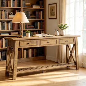 Farmhouse Console Table with Adjustable Feet for Hallway