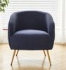 Corduroy Accent Chair with Gold Metal Legs, Modern Upholstered Armchair, Comfy Barrel Chair for Living Room Bedroom
