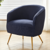 Corduroy Accent Chair with Gold Metal Legs, Modern Upholstered Armchair, Comfy Barrel Chair for Living Room Bedroom