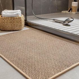 Beige Non-Slip Bath Mat - 17''x24''