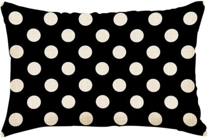 Black and White Polka Dot Lumbar Throw Pillow Cover  (12x20")