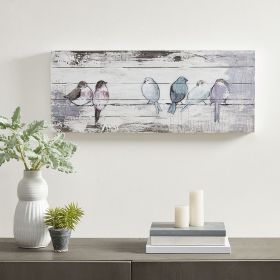 Hand Painted Wood Plank Panel Wall Decor, 30"W x 12"H x 1.5"D