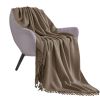 Coffee Acrylic Knitted Throw Blanket