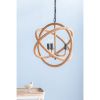 3- Light Farmhouse Chandelier, Rope Chandelier Globe Hanging Light Fixture with with Adjustable Chain for Kitchen Dining Room Foyer Entryway