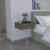 Floating Nightstand 5"H, Modern Wall-Mounted Bedside Shelf with Drawer, Dark Brown