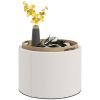 Round Storage Ottoman Coffee Table with Flip Top Tray