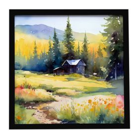 Montana Bitterroot in Watercolor Framed Metal Print - 8" X 8"