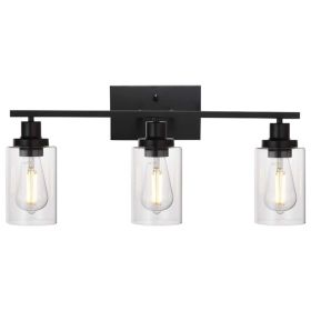 1Pc 3-Light Wall Sconce Lighting With Clear Glass Shade Bathroom Vanity Lamp Fixture Modern Mounted Light For Porch Mirror Living Room Bedroom Hallway