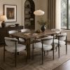 7 Pieces Modern Oval Dining Set, Rustic Farmhouse Solid Wood Kitchen Table Set for 6, 71'' Large Luxury Retro Country Dinner Set with Beige Chairs
