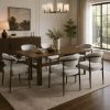7 Pieces Modern Oval Dining Set, Rustic Farmhouse Solid Wood Kitchen Table Set for 6, 71'' Large Luxury Retro Country Dinner Set with Beige Chairs