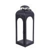 (2 pack) Black Metal Lantern Candle Holder, 18", Medium