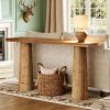 Solid Wood Console Table, Farmhouse Entryway Table with Cylindrical Legs
