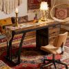 150 Cm Industrial Computer Desk with Reversible Drawer Cabinet - Home Office Desk Large Size Writing Table