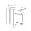 Modern Farmhouse USB Nightstand, Rustic White Finish