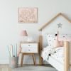 Pink Nursery Wall Art Vintage Chinoiserie Poster Baby Girl Room Canvas Wall Decor Cottagecore Animal Print Botanical Flower Deer Picture Girl Nursery