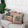 Set of 4 Linen Patriotic Throw Pillow Covers, 18" x 18"